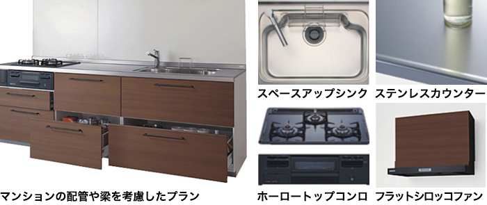 システムキッチン ミッテ(mitte) I型マンションリモデルプラン 機能紹介