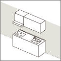 I型キッチンの図